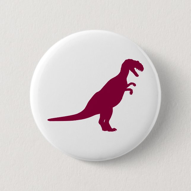 Bóton Redondo 5.08cm Dinossaur Maroon (Frente)