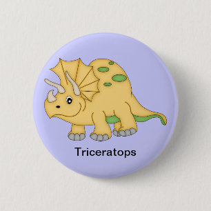Bóton Redondo 5.08cm Dinossauro do Triceratops