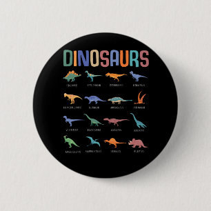 Bóton Redondo 5.08cm Dinossauro Educação Tricerátops Stegosaurus Tre
