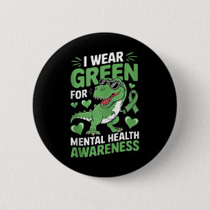 Bóton Redondo 5.08cm Dinossauro Eu Visto Verde Para Sensibilização Para