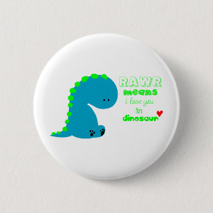 Bóton Redondo 5.08cm Dinossauro Fofo RAWR