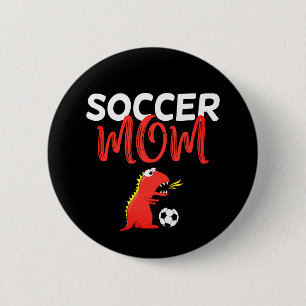 Bóton Redondo 5.08cm Dinossauro fofo T-Rex da mãe do futebol