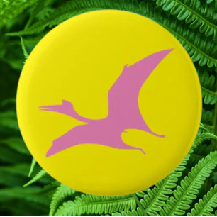 Bóton Redondo 5.08cm Dinossauro jurássico Amarelo