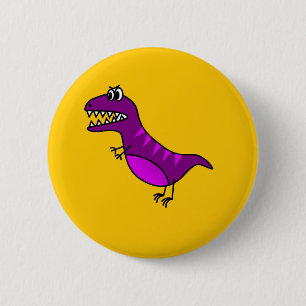 Bóton Redondo 5.08cm Dinossauro roxo irritado dos desenhos animados