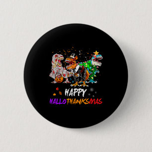 Bóton Redondo 5.08cm Dinossauro T Rex Feliz Hallothanksmas Halloween Cr