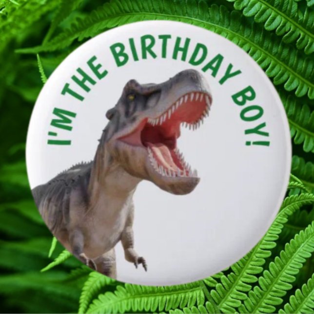 Bóton Redondo 5.08cm Dinossauro T Rex Menino Feliz (Jurassic Dinosaur Personalized designs. "It's super easy process  easy to use")