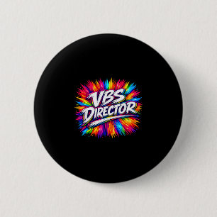 Bóton Redondo 5.08cm Diretor de Vbs splash colorido para férias bíblica