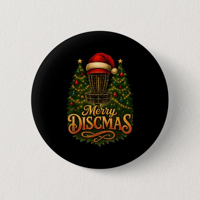 Bóton Redondo 5.08cm Disco de Natal de Golfe Alegre Discmas  (Frente)