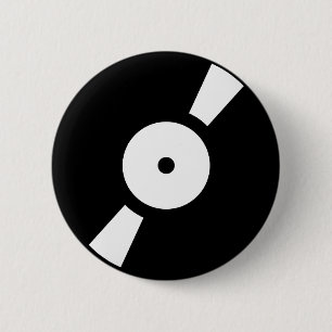 Bóton Redondo 5.08cm disco de vinil retrô