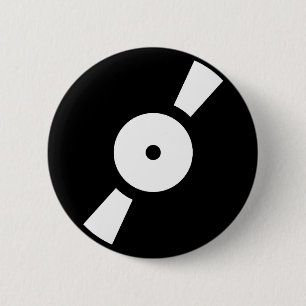 Bóton Redondo 5.08cm disco de vinil retrô