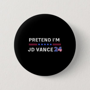 Bóton Redondo 5.08cm Disfarce de Jd Vance Engraçado e Preguiçoso para o