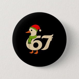 Bóton Redondo 5.08cm Diverso 67 Ganso Natal 6 7 Meme Pato Chapéu de Pap