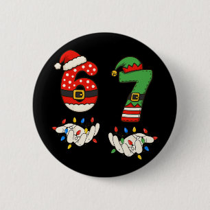 Bóton Redondo 5.08cm Divertido 67 Seis Sete Meme Casal Igual Natal 