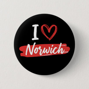 Bóton Redondo 5.08cm divertido Eu Amo Norwich Gráfico de Viagem Turísti