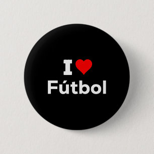 Bóton Redondo 5.08cm Divertido Fofo Eu Coração Amor Futebol Esporte Fut
