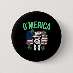 Bóton Redondo 5.08cm Divertido O'merica Bandeira Americana Donald Trump