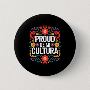Bóton Redondo 5.08cm Divertido orgulhoso de minha cultura herança mexic