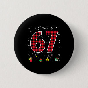 Bóton Redondo 5.08cm Divertido Seis Sete 6 7 Meme 67 Natal Xadrez Verme
