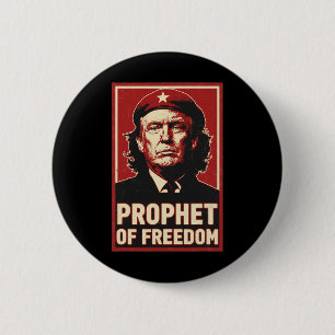 Bóton Redondo 5.08cm Divertido Trump Che Guevara Profeta do Amor à Libe