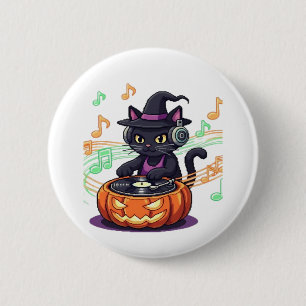 Bóton Redondo 5.08cm Dj cat halloween Oversize T Shirt