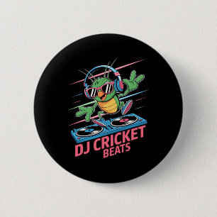 Bóton Redondo 5.08cm Dj Cricket Beats Música Groovy Divertida 