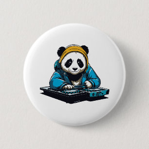 Bóton Redondo 5.08cm DJ Kawaii Panda