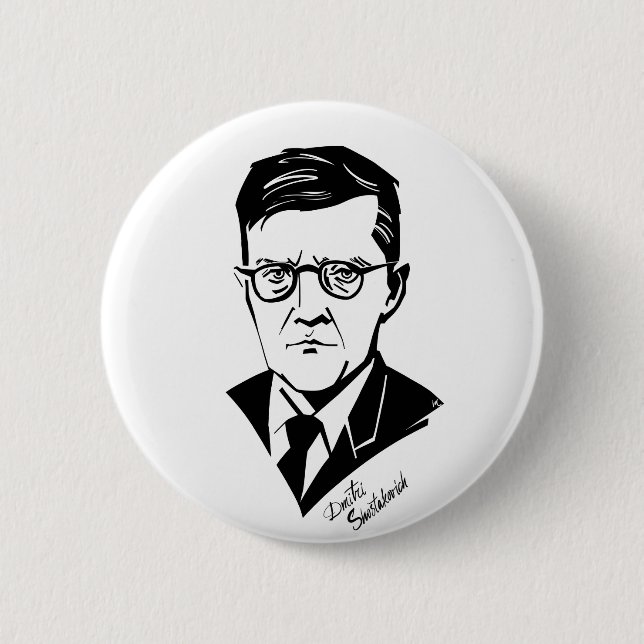 Bóton Redondo 5.08cm Dmitri Shostakovich (Frente)