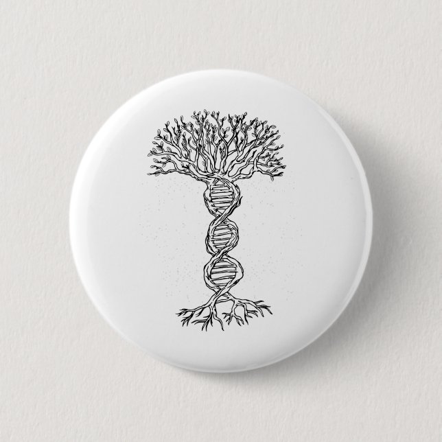 Bóton Redondo 5.08cm Dna Tree Life Genetics Biologista Science Earth Da (Frente)