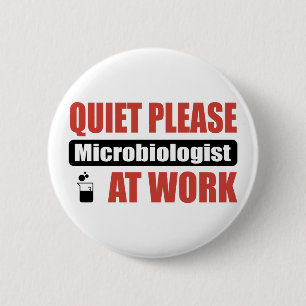 Bóton Redondo 5.08cm Do silêncio microbiologista por favor no trabalho