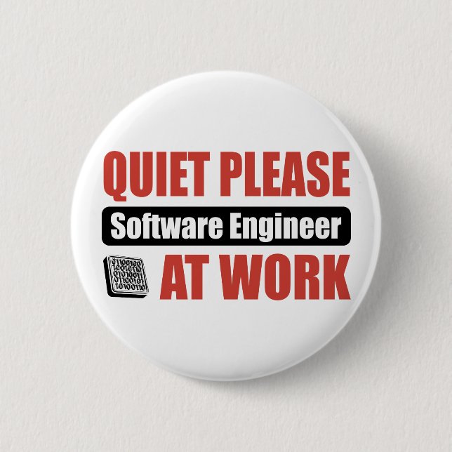 Bóton Redondo 5.08cm Do silêncio Software Engineer por favor no (Frente)