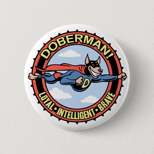 Bóton Redondo 5.08cm Doberman! (Frente)