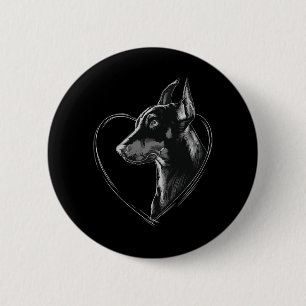 Bóton Redondo 5.08cm Doberman Pinscher