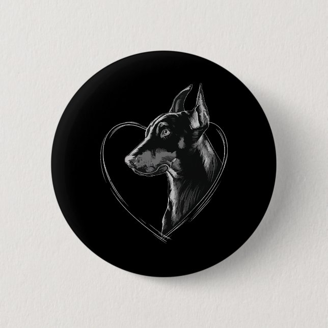 Bóton Redondo 5.08cm Doberman Pinscher (Frente)