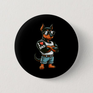 Bóton Redondo 5.08cm Doberman Pinscher Eu Adoro Tatuagem De Cachorro En