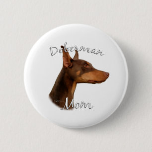 Bóton Redondo 5.08cm Doberman Pinscher (vermelho) Mãe 2