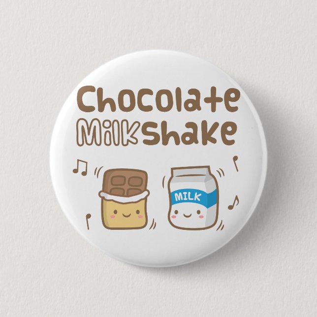 Bóton Redondo 5.08cm Doce Doodle de Milkshake de Chocolate para Ela (Frente)