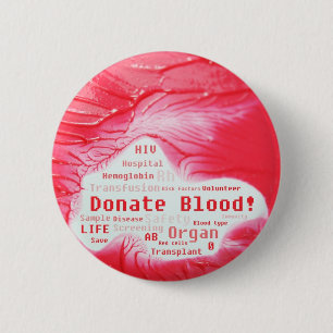 Bóton Redondo 5.08cm Doe o design de conceito do sangue