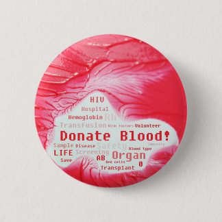 Bóton Redondo 5.08cm Doe o design de conceito do sangue