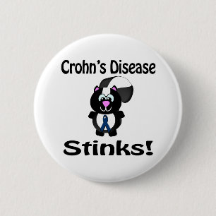 Bóton Redondo 5.08cm Doença Crohns Cheira a Design de Consciência Sku