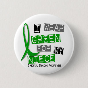 Bóton Redondo 5.08cm Doença renal eu visto o verde para minha sobrinha