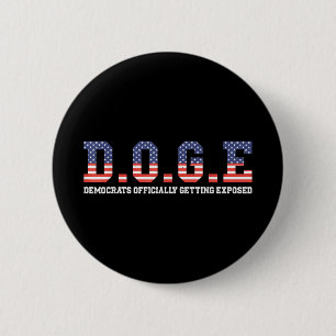 Bóton Redondo 5.08cm Doge Meme Democrats Oficialmente Expostos