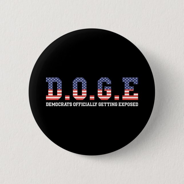 Bóton Redondo 5.08cm Doge Meme Democrats Oficialmente Expostos (Frente)