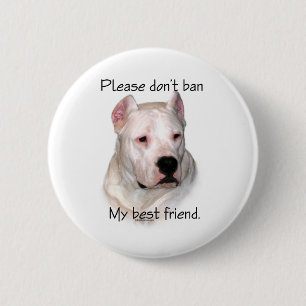 Bóton Redondo 5.08cm Dogo Argentino Anti-BSL - Botão