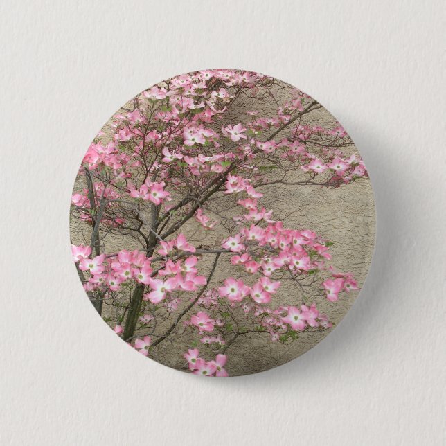 Bóton Redondo 5.08cm Dogwood Flor (Frente)