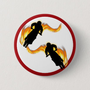 Bóton Redondo 5.08cm Dois Bikes de Camada Exterior com Chamas