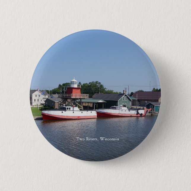 Bóton Redondo 5.08cm Dois Rios, botão Wisconsin (Frente)