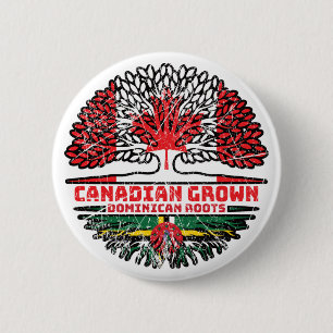 Bóton Redondo 5.08cm Dominica Canadense Canada Tree Roots Flag