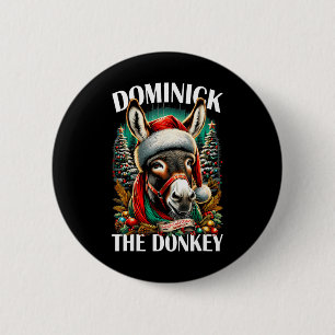 Bóton Redondo 5.08cm Dominick The Donkey Engraçado Cristo Italiano De N