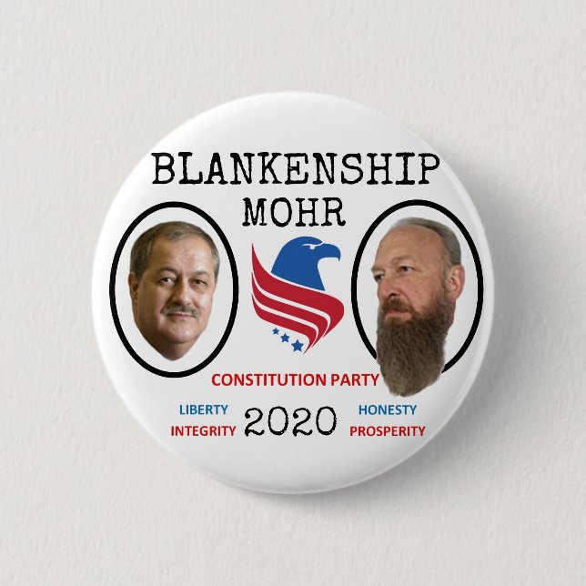 Bóton Redondo 5.08cm Don Blankenship para o Presidente 2020 (Frente)