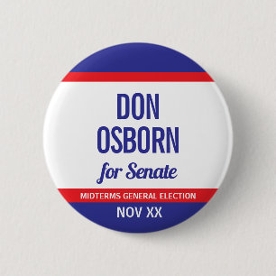 Bóton Redondo 5.08cm Don Osborn Para Senado